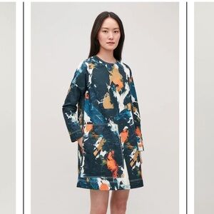 An abstract printed design, this dress is made from pure cotton Cos size 40